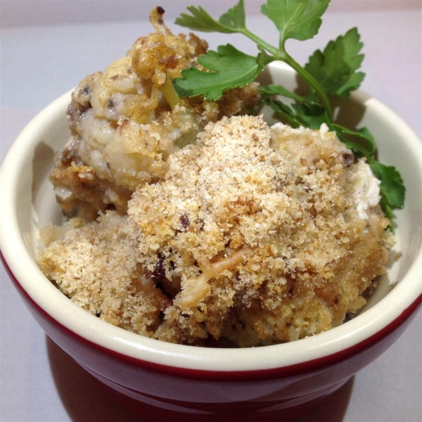 Bacon Garlic Parmesan Cauliflower Casserole
