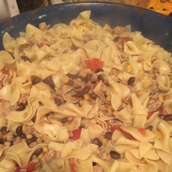 NO YOLKS® Skillet Salsa Chicken with Noodles