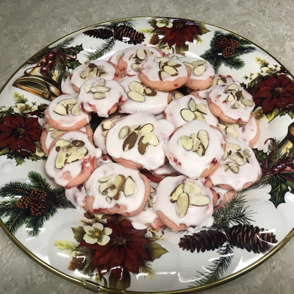 Maraschino Cherry Almond Cookies