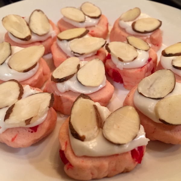 Maraschino Cherry Almond Cookies
