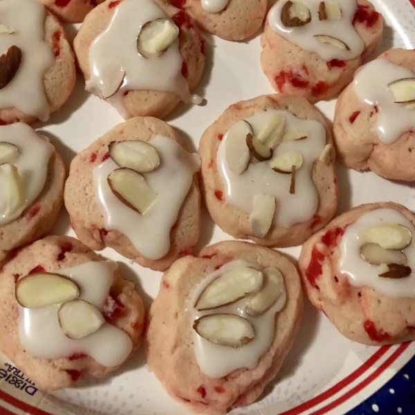 Maraschino Cherry Almond Cookies
