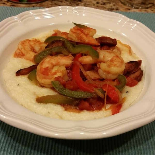 Sriracha Tomato Shrimp and Grits