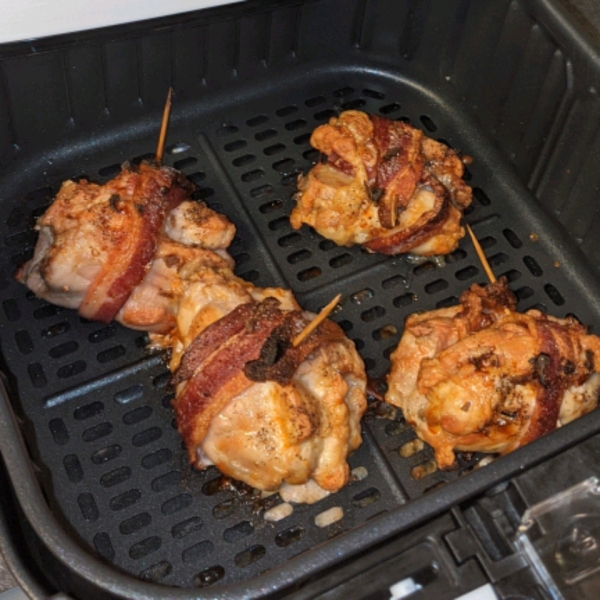Air Fryer Bacon-Wrapped Chicken Thighs