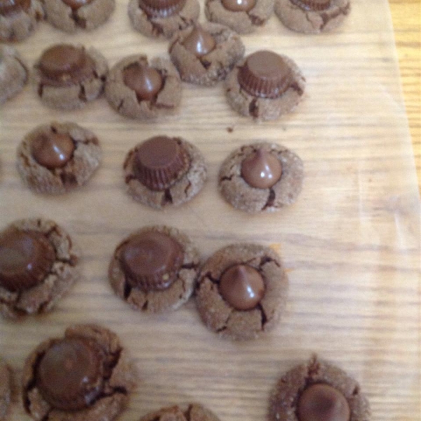 Chocolate Peanut Butter Blossom Cookies