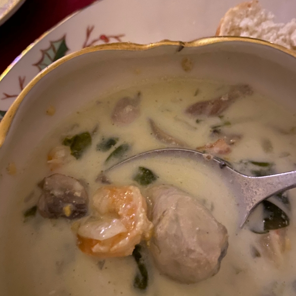Oyster and Spinach Chowder