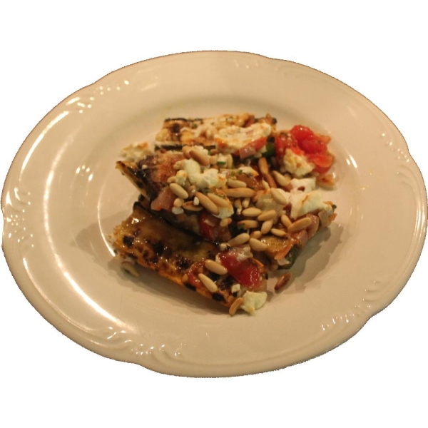 Grilled Zucchini with Portobello and Goat Cheese