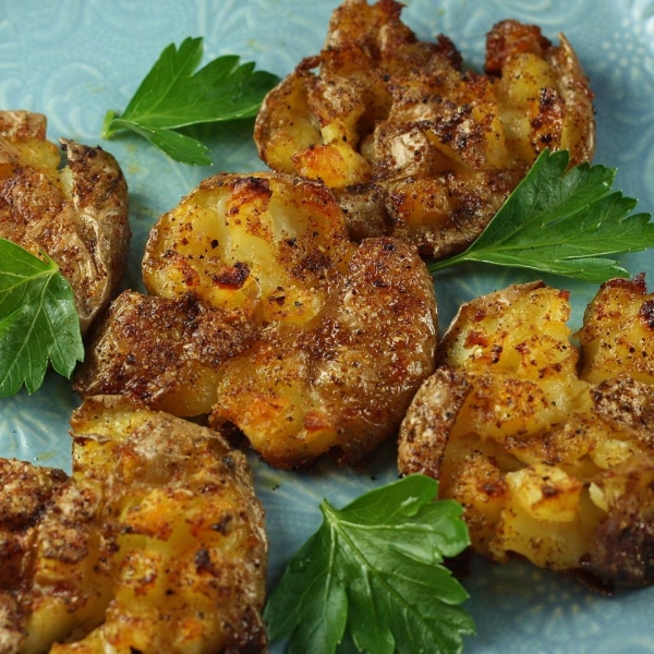 Crispy Chipotle Roasted Smashed Potatoes