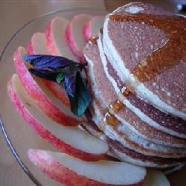 Fluffy Pancakes with Wheat Germ and Applesauce