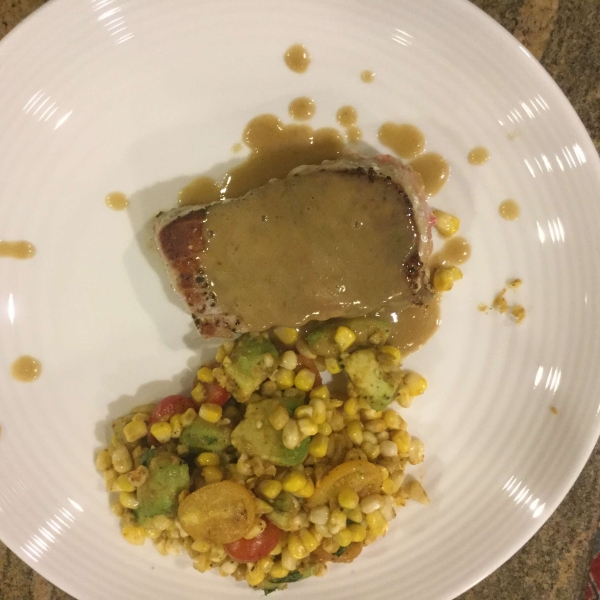 Seared Tuna with Wasabi-Butter Sauce