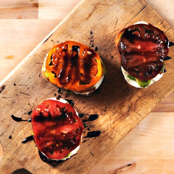 Open-Face Toasted Caprese