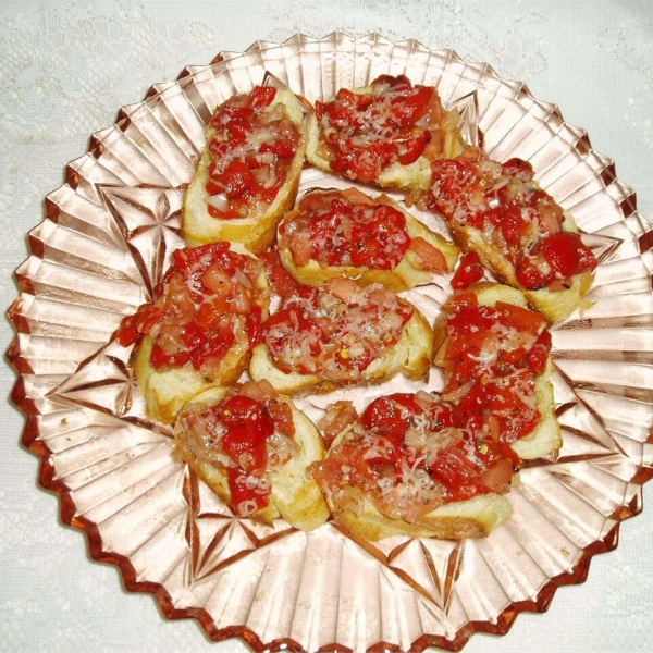 Bruschetta with Roasted Sweet Red Peppers