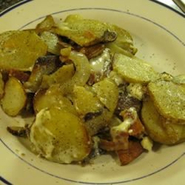 Blue Cheese Fried Potatoes