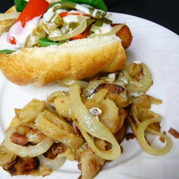 Blue Cheese Fried Potatoes