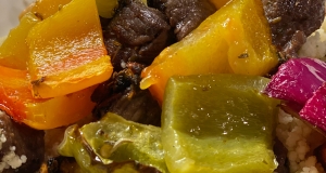 Diced Lamb with Roasted Vegetables and Couscous
