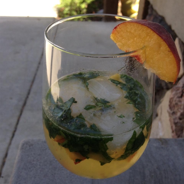 Peach-Basil White Sangria