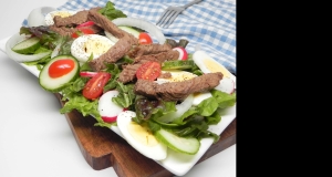 Layered Beef Salad with Warm Dressing
