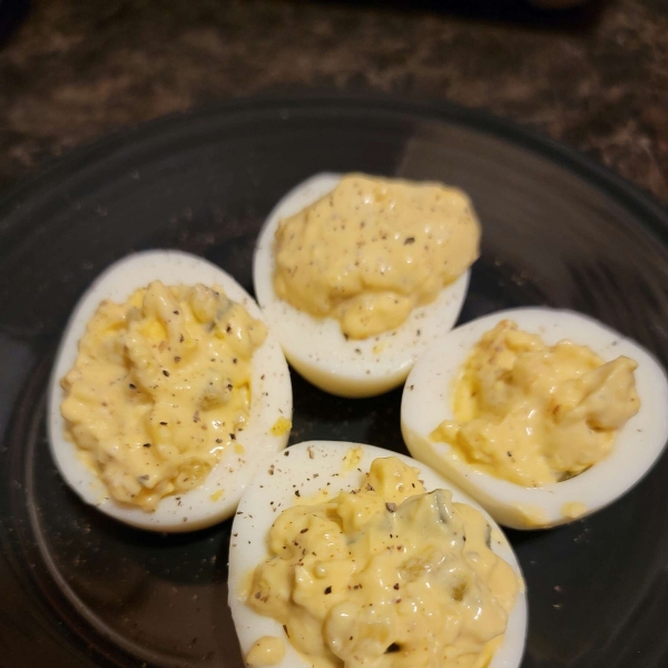 Bread and Butter Pickle Deviled Eggs