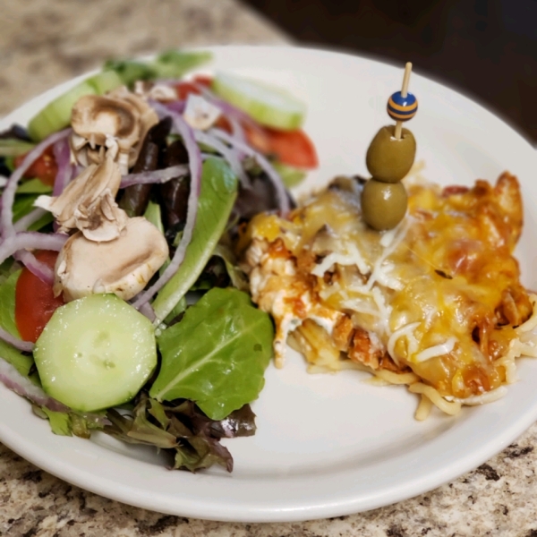 Spaghetti Pie with Cream Cheese