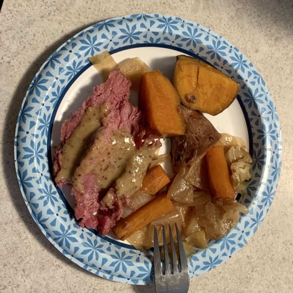 Stout Slow Cooker Corned Beef and Veggies