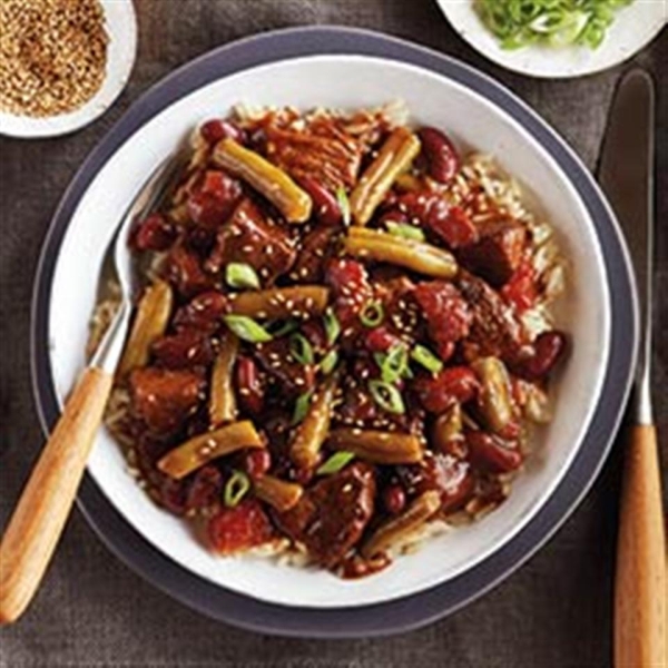 Teriyaki Beef & Bean Rice Bowls from Del Monte®