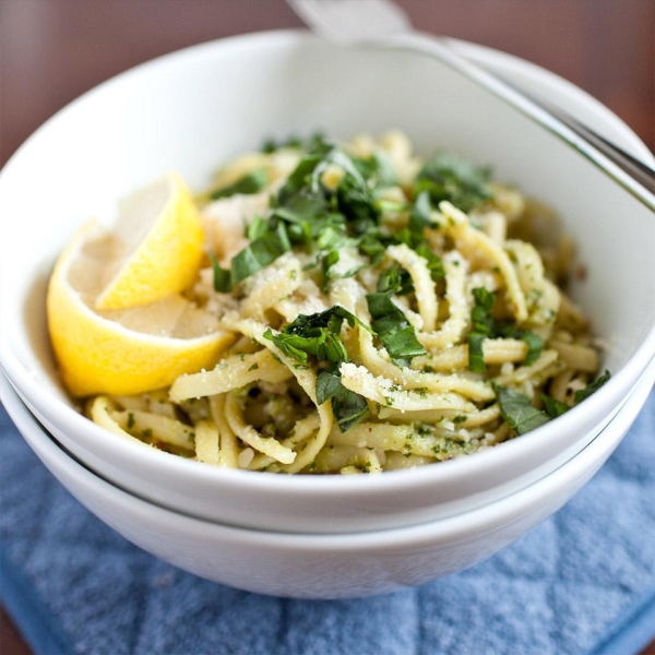 Creamy Pesto Pasta with Almond Breeze