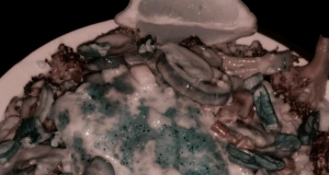 Pan-Seared Cod, Broccoli, and Mushrooms with Creamy Alfredo Sauce