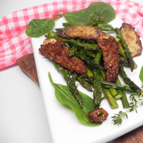 Roasted Asparagus and Morel Mushrooms