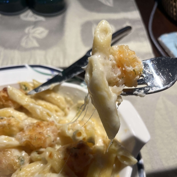Garlic Shrimp Pasta Bake