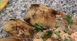 Shrimp Scampi with Fried Bread