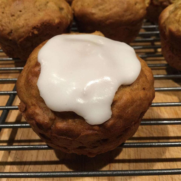Banana Mango Muffins with Lime Glaze