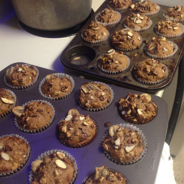 Banana Mango Muffins with Lime Glaze