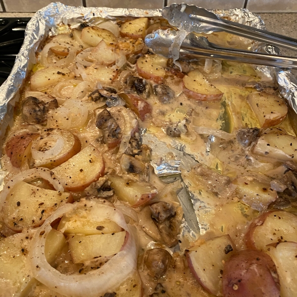 Grilled Potatoes and Mushrooms