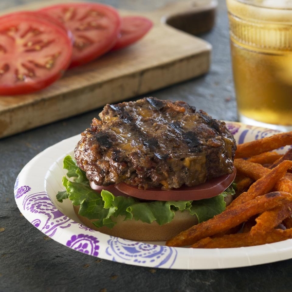Cheddar Bacon Hamburgers with Horseradish