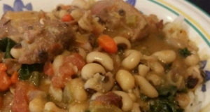 Black-Eyed Peas with Pork and Greens