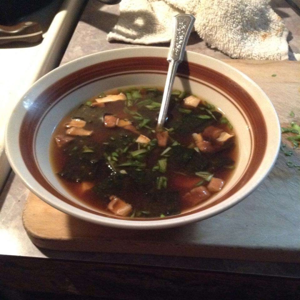 Japanese Soup with Tofu and Mushrooms