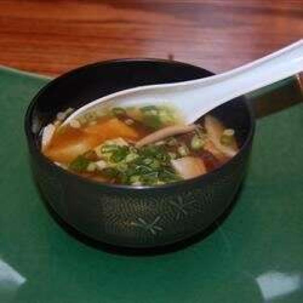 Japanese Soup with Tofu and Mushrooms