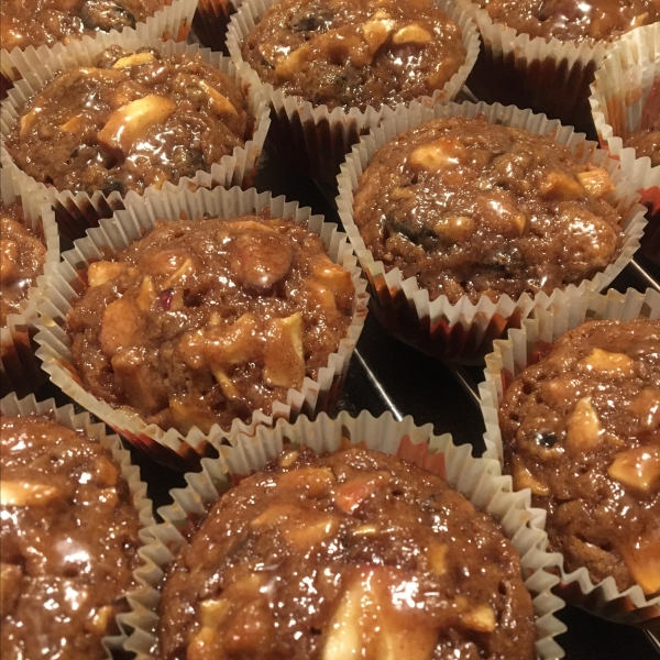 Apple Nut Cake with Rum Sauce