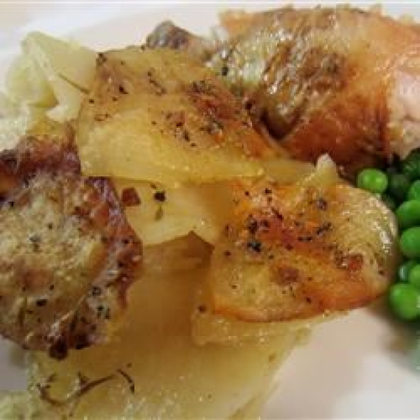 Potato Gratin With Chicken Broth, Garlic and Thyme