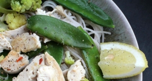 Lemon Chicken and Snow Pea Noodle Bowls