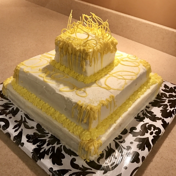 Lemon Cake with Lemon Filling and Lemon Butter Frosting