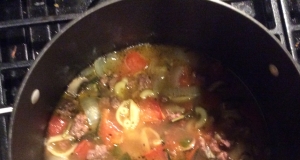 Gluten Free Elbows with Mixed Mushrooms and Italian Sausage Soup