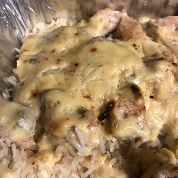 Chicken and Rice in Creamy Sauce