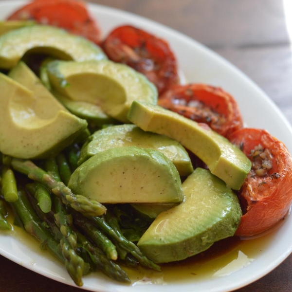 Asparagus, Avocado and Slow-Roasted Tomato Salad