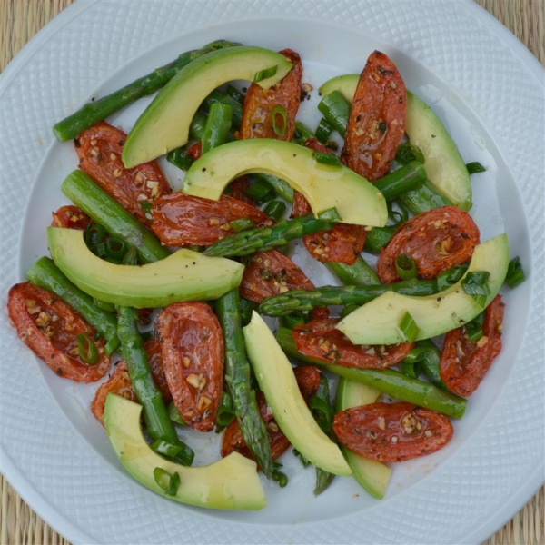 Asparagus, Avocado and Slow-Roasted Tomato Salad
