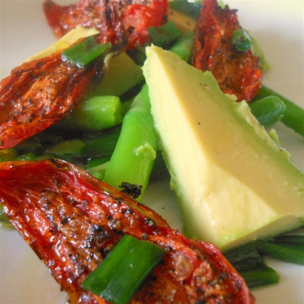 Asparagus, Avocado and Slow-Roasted Tomato Salad