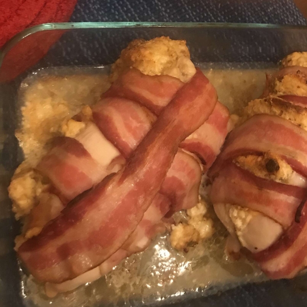 Bacon-Wrapped Jalapeno Popper-Stuffed Chicken Breasts