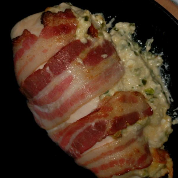 Bacon-Wrapped Jalapeno Popper-Stuffed Chicken Breasts