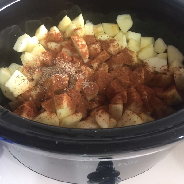 Slow Cooker Cider Applesauce (No Sugar Added)