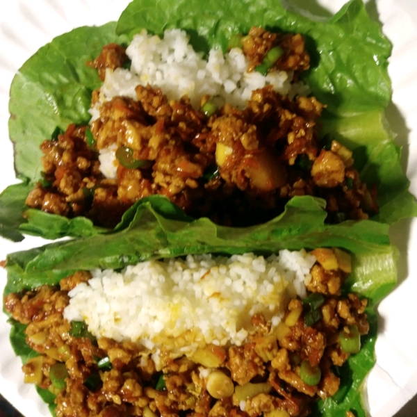 Asian Chicken and Rice Lettuce Wraps