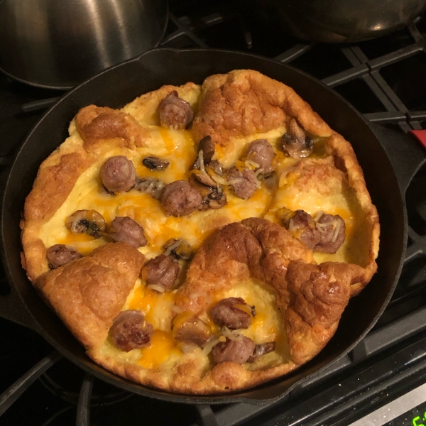 Herb, Sausage, and Cheese Dutch Baby